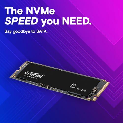 Crucial P3 500GB PCIe 3.0 3D NAND NVMe M.2 SSD, up to 3500MB/s - CT500P3SSD8