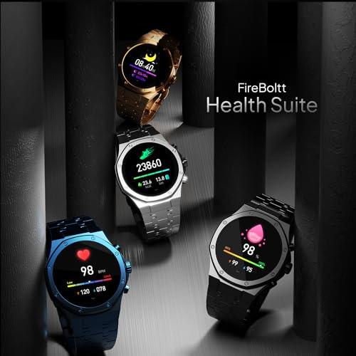 Fire-Boltt Royale Luxury Stainless Steel Smart Watch 1.43” AMOLED Display, Always On Display, 750 NITS Peak Brightness 466 * 466 px Resolution. Bluetooth Calling, IP67, 75Hz Refresh Rate (Silver) - Triveni World