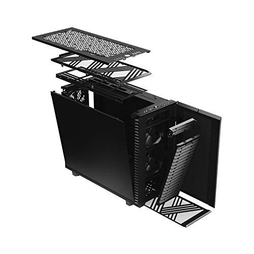 Fractal Design Define 7 Black Solid E-ATX Mid-Tower Gaming Cabinet Case with Three Pre-Installed Dynamic X2 GP-14 Fans and Anodized Aluminum Front Panel (FD-C-DEF7A-01)