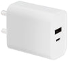 Amazon Basics 24 Watts Phone Charger for Type C Adapter with Charging Without Cable Easy to Carry Dual Output (White)