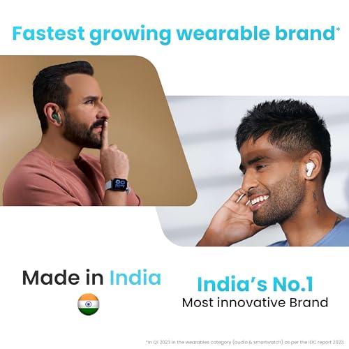 Boult Audio W20 Truly Wireless in Ear Earbuds with 35H Playtime, Zen™ ENC Mic, 45ms Low Latency, 13mm Bass Drivers, Type-C Fast Charging, Made in India, Touch Control, IPX5 ear buds TWS (Glacier Blue)