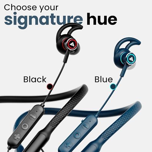 Boult Audio Curve Max Bluetooth Earphones with 100H Playtime, Clear Calling ENC Mic, Dual Device Connectivity, Lowest Latency Gaming, 13mm Bass Driver, Made in India Neckband Wireless Earphone (Black) - Triveni World