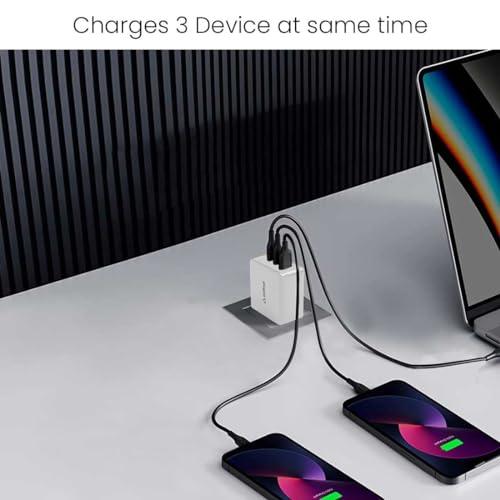 Stuffcool Nomad GaN Charger 102W PD PPS Supports Super Fast Charging 2.0, Charges macbooks, laptops, DSLRs, Gaming Console, with Exchangeable EU, USA, and UK pins Works with 100+ Countries