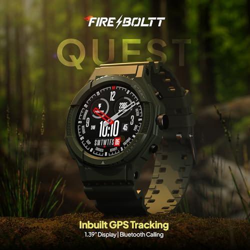 Fire-Boltt Newly Launched Quest Smartwatch 1.39" Full Touch GPS Tracking Smart Watch Bluetooth Calling, 100+ Sports Modes, 360 * 360 Pixel High Resolution, Health Suite & Rugged Outdoor Built - Triveni World