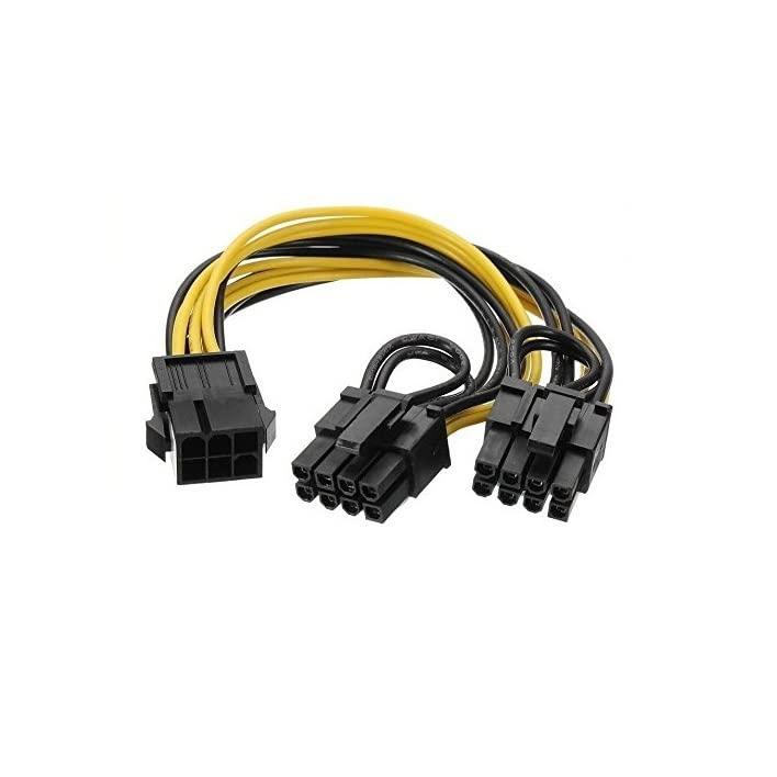 Paruht 6 Pin to Dual PCIe 8 Pin (6+2) Graphics Card PCI Express Power Adapter GPU VGA Y-Splitter Extension Cable Mining Video Card Power Cable,Black,Yellow