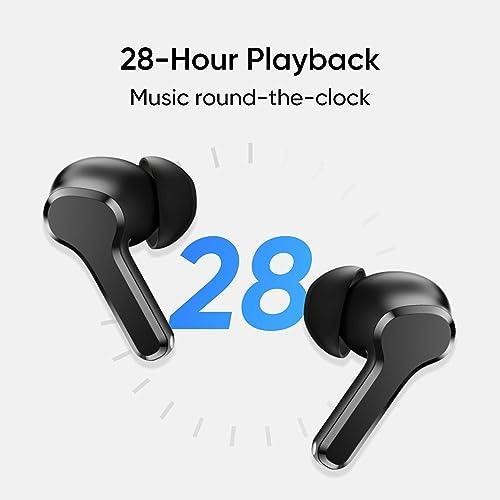 realme TechLife Buds T100 Bluetooth Truly Wireless in Ear Earbuds with mic, AI ENC for Calls, Google Fast Pair, 28 Hours Total Playback with Fast Charging and Low Latency Gaming Mode (Black) - Triveni World