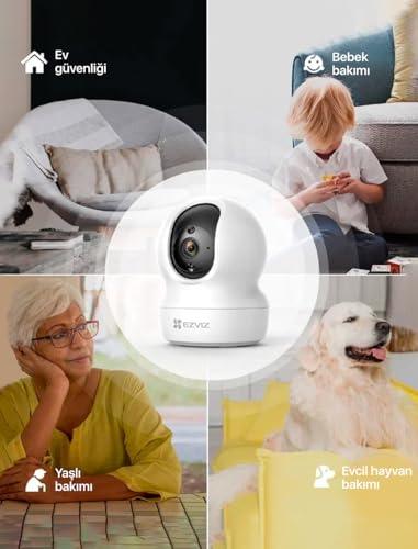 EZVIZ by Hikvision | Full HD Smart WiFi Home Camera | Child/Pet Security | AI Motion Detection | Enhanced Night Vision | 2-Way Audio | 360° Pan/Tilt | SD Card Slot Upto 256GB |Alexa & OK Google|C6N