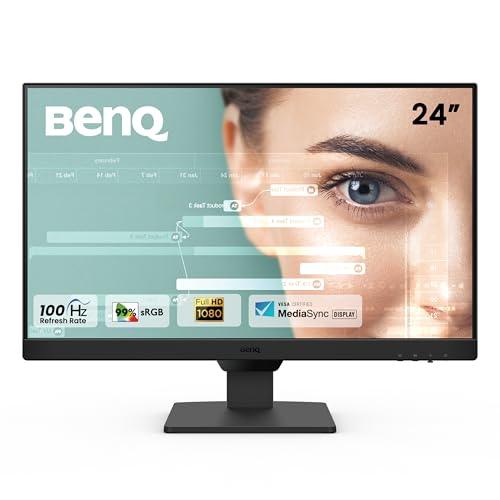 BenQ GW2490 23.8” 1080p FHD IPS Monitor| 100Hz|99%sRGB|Eye-careU|Dual HDMI|Display Port|Bezel-less|Eyesafe|VESA MediaSync| Brightness Intelligence|Low Blue Light+| Speakers|VESA Wall mountable(Black)