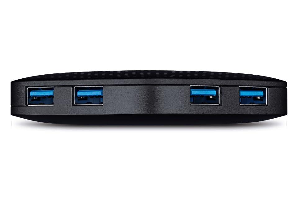 TP-Link UH400 USB 3.0 4-Port Portable Data Hub for Mac, iMac, MacBook Pro Air, Ultrabooks, Tablet, Laptop and Any PC, Windows, Mac OS X and Linux Systems- Black