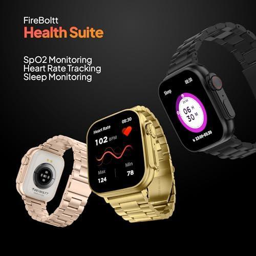 Fire-Boltt Gladiator 1.96" Biggest Display Luxury Stainless Steel Smart Watch with Bluetooth Calling, Voice Assistant &123 Sports Modes, 8 Unique UI Interactions, 24/7 Heart Rate Tracking (Rose Gold) - Triveni World