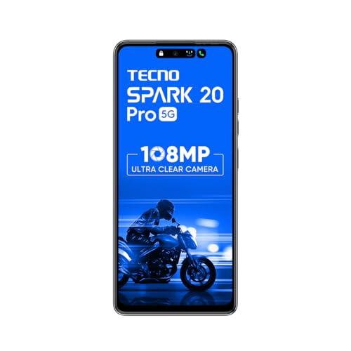 TECNO Spark 20 PRO 5G (Glossy White, 8GB+128GB)| 108MP Ultra Clear Imaging | Super Ellipse Design | MTK D6080 5G Processor | 6.78" 120Hz LTPS LCD Display | 5000mAh Battery with 33W Charger