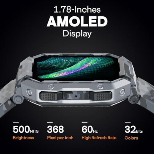 Fire-Boltt Cobra Smart Watch 1.78" Always-On AMOLED Display, Army Grade Strong Build, Bluetooth Calling with 123 Sports Modes, 60 Hz Refresh Rate, IP68 Rating - Triveni World