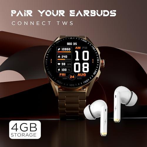 Fire-Boltt Invincible Plus 1.43" AMOLED Display Smartwatch with Bluetooth Calling, TWS Connection, 300+ Sports Modes, 110 in-Built Watch Faces, 4GB Storage & AI Voice Assistant (Rose Gold SS) - Triveni World