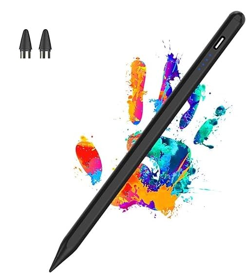 Elfora Non-Bluetooth Universal Stylus Pen with Type-C Charging | Precision Digital Pen | Compatible with iPhone, iPad, Samsung, Android Tablets & Touchscreen Devices | (Black)