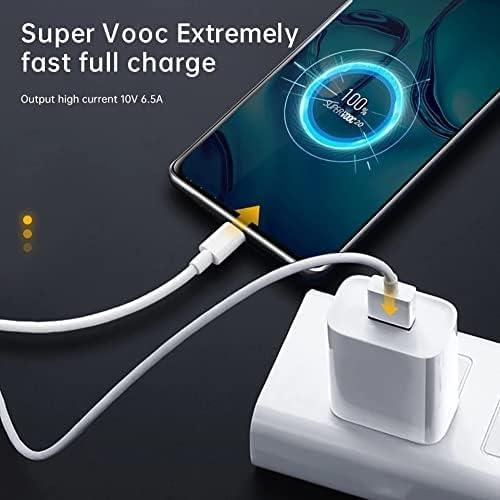 MYVN 65W Super Vooc Charge, Data Sync Fast charging Type-C Cable Compatible for Realme XT, Realme XT 730G, Realme X2, Realme C12, Realme 6 Pro, Realme Narzo 20A, Realme 7, Realme 7 Pro - white