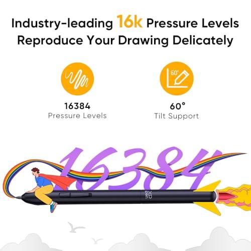 XPPen Deco 640 Graphics Drawing Pen Tablet 6x4 inches with 16384 Levels Pressure Sensitivity, 8 Soft Shortcut Keys, Battery Free Stylus, Android Support, Black