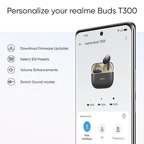 realme Buds T300 Truly Wireless in-Ear Earbuds with 30dB ANC, 360° Spatial Audio Effect, 12.4mm Dynamic Bass Boost Driver with Dolby Atmos Support, Upto 40Hrs Battery and Fast Charging (Youth White) - Triveni World