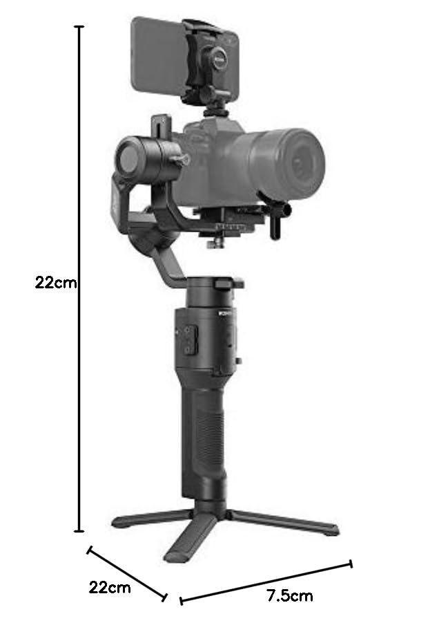 DJI RSC Lightweight and Compact, Superior Stabilization, 3-Axis Gimbal Stabilizer for Mirrorless Cameras, Nikon, Sony, Panasonic, Canon, 360 Degree Movement, 2kg Tested Payload, Axis Locks, Black - Triveni World