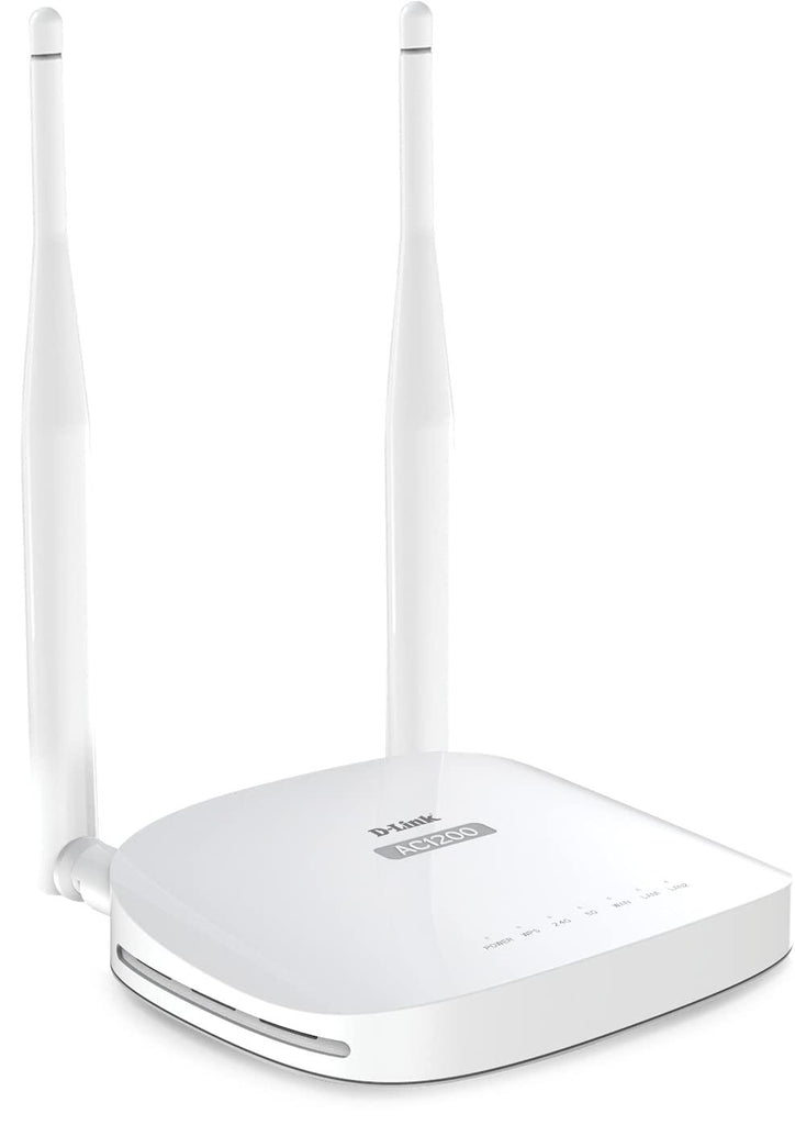 D-Link AC1200 DIR-811 Dual Band Wi-Fi Speed Up to 867 Mbps/5 GHz + 300 Mbps/2.4 GHz, 2 Fast Ethernet Ports, 2 External Antennas and WiFi Coverage with Access Point Mode, WPS Protected, White