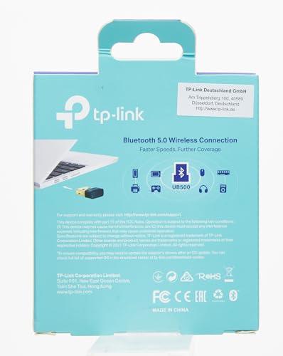 TP-Link USB Bluetooth Adapter for PC, 5.3 Bluetooth Dongle Receiver (UB500) Supports Windows 11/10/8.1/7 for Desktop, Laptop, Mouse, Keyboard, Printers, Headsets, Speakers, PS4/ Xbox Controllers.