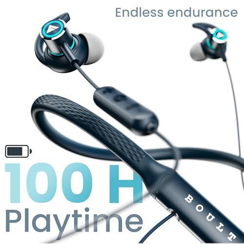 Boult Audio Curve Max Bluetooth Earphones with 100H Playtime, Clear Calling ENC Mic, Dual Device Connectivity, Lowest Latency Gaming, 13mm Bass Driver, Made in India Neckband Wireless Earphone (Blue) - Triveni World