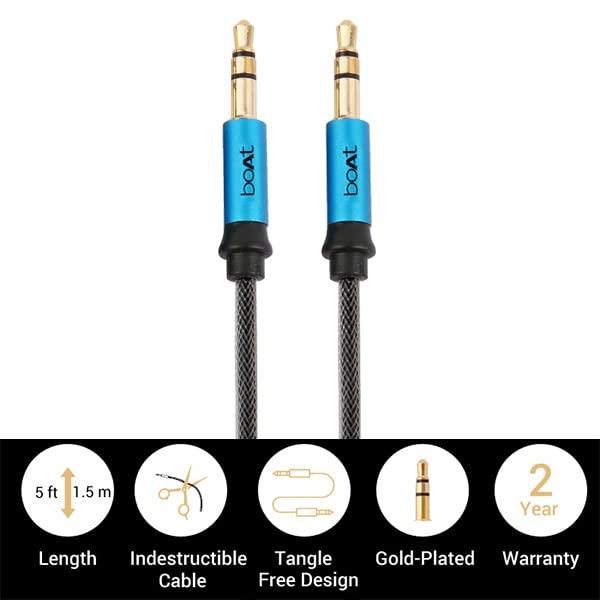 boAt Dual Port Rapid 3A Car Chargerwith Smart Ic Detetction and Dual Port Output Compatible with All Smartphones & Tablets (Free Micro USB Cable), Blue