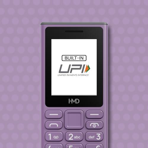 HMD 105 Keypad Phone with Built-in UPI App, Phone Talker, Long-Lasting Battery, Wireless FM Radio | Purple