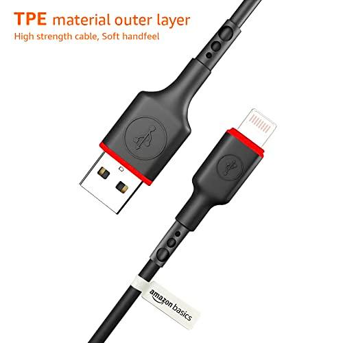 amazon basics Tpe Usb Lightning Charging And Data Sync Cable,For Iphone 14,13,12,11,X,8,7,6,5,Ipad,Air,Pro,Mini (102cm, Black)