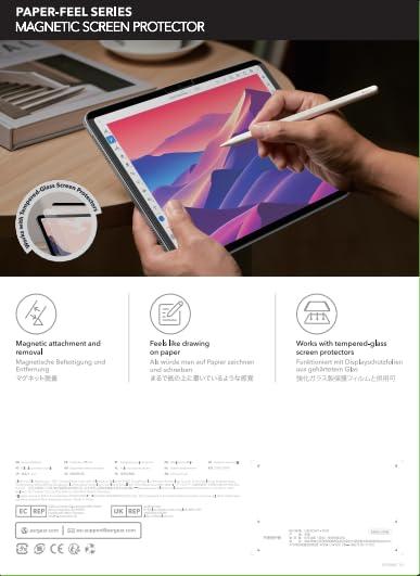 ESR iPad Air 11 inch M2 (2024) Paper-Feel Magnetic Screen Protector, Paper-Touch Guard for Air 6, Write and Draw Like on Paper, Detachable and Reusable, Compatible with Tempered Film, Matte Finish