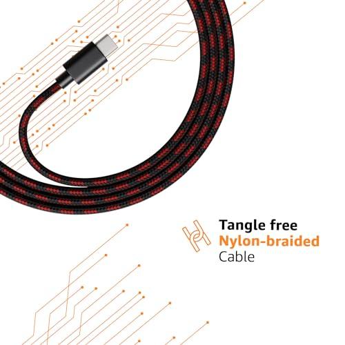 amazon basics Braided Type C to C Cable 60W Fast Charging Cable with 480 Mbps Data Transfer Speed | 1.2m, Tangle Free Cable