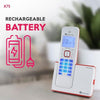 Beetel Newly Launched X75 2.4Ghz Cordless Landline,Dual Mode DTMF/FSK,1 Line 7segment LCD Display & Blue LED Backlit,Illuminated Keypad,2 Way Speaker Phone,6 Step ringer volume Control(Red/White)(X75)