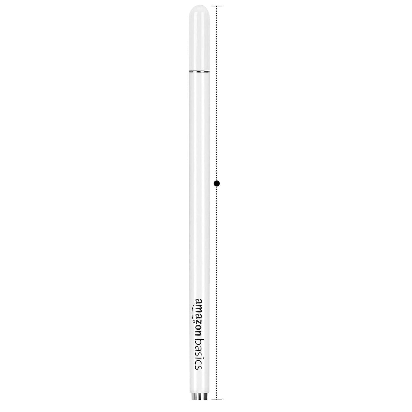 Amazon Basics Capacitive Stylus Pen for Android & iOS All Touchscreen Devices | Fine Point Disc Tip|Lightweight Metal Body with Magnetic Cover - White