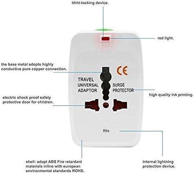 Universal Travel Plug Adapter Worldwide International All in One Portable Travel Adapter Wall AC Power Plug Adapter Wall Charger with Dual USB Charging Ports for USA EU UK AUS Cell Phone Mobile Laptop