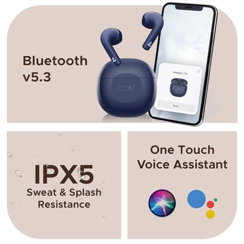 boAt Airdopes 125 Tws in Ear Earbuds with 50 Hrs Playtime,Quad Mics with Enx?? Tech,ASAP?? Charging,Iwp?? Tech, Beast?? Mode with 50 Ms Low Latency,Btv5.3, Ipx5(Interstellar Blue)