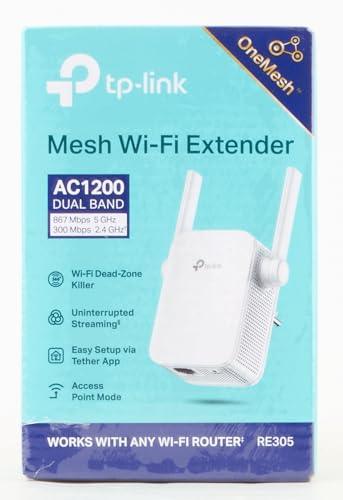 TP-Link | AC1200 WiFi Range Extender | Up to 1200Mbps Speed | Dual Band Wireless Extender, Repeater, Signal Booster, Access Point| Easy Set-Up | Extends Internet Wi-Fi (RE305)