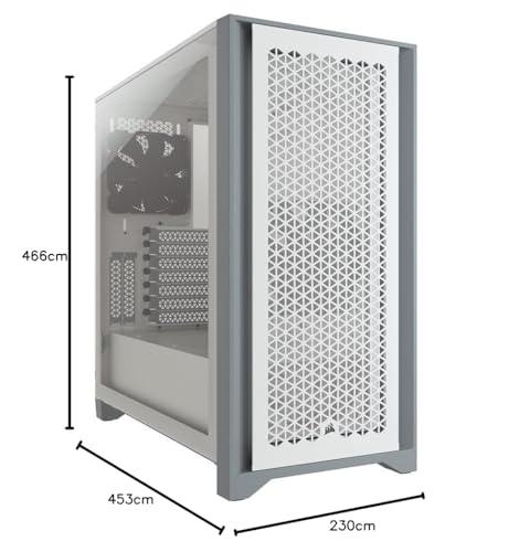 Corsair 4000D Airflow Tempered Glass Mid-Tower ATX Computer Case/Gaming Cabinet - White - CC-9011201-WW