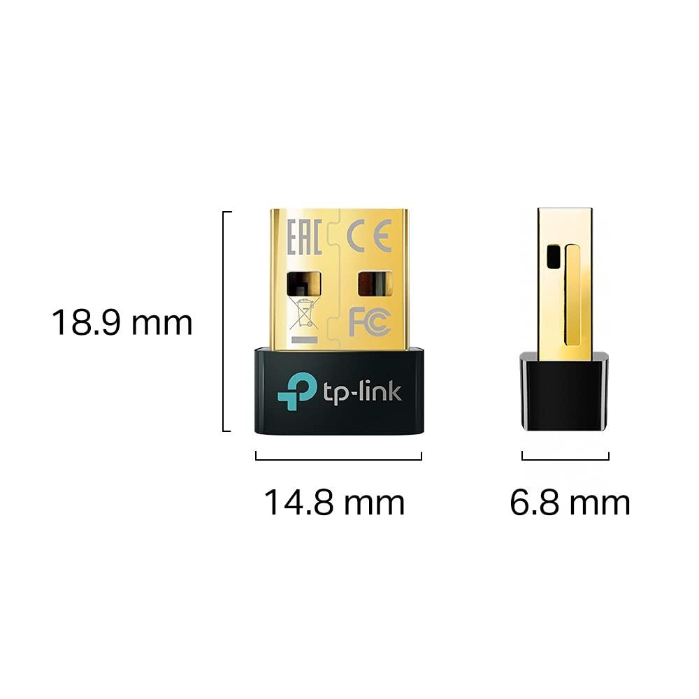 TP-Link USB Bluetooth Adapter for PC, 5.3 Bluetooth Dongle Receiver (UB500) Supports Windows 11/10/8.1/7 for Desktop, Laptop, Mouse, Keyboard, Printers, Headsets, Speakers, PS4/ Xbox Controllers.