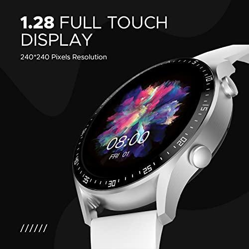 Fire-Boltt India's No 1 Smartwatch Brand Talk 2 Bluetooth Calling Smartwatch with Dual Button, Hands On Voice Assistance, 120 Sports Modes, in Built Mic & Speaker with IP68 Rating (Silver Grey) - Triveni World