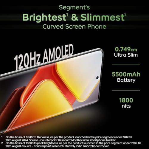 iQOO Z9s 5G (Titanium Matte, 8GB RAM, 128GB Storage) | 120 Hz 3D Curved AMOLED Display | 5500 mAh Ultra-Thin Battery | Dimesity 7300 5G Processor | Sony IMX882 OIS Camera with Aura Light