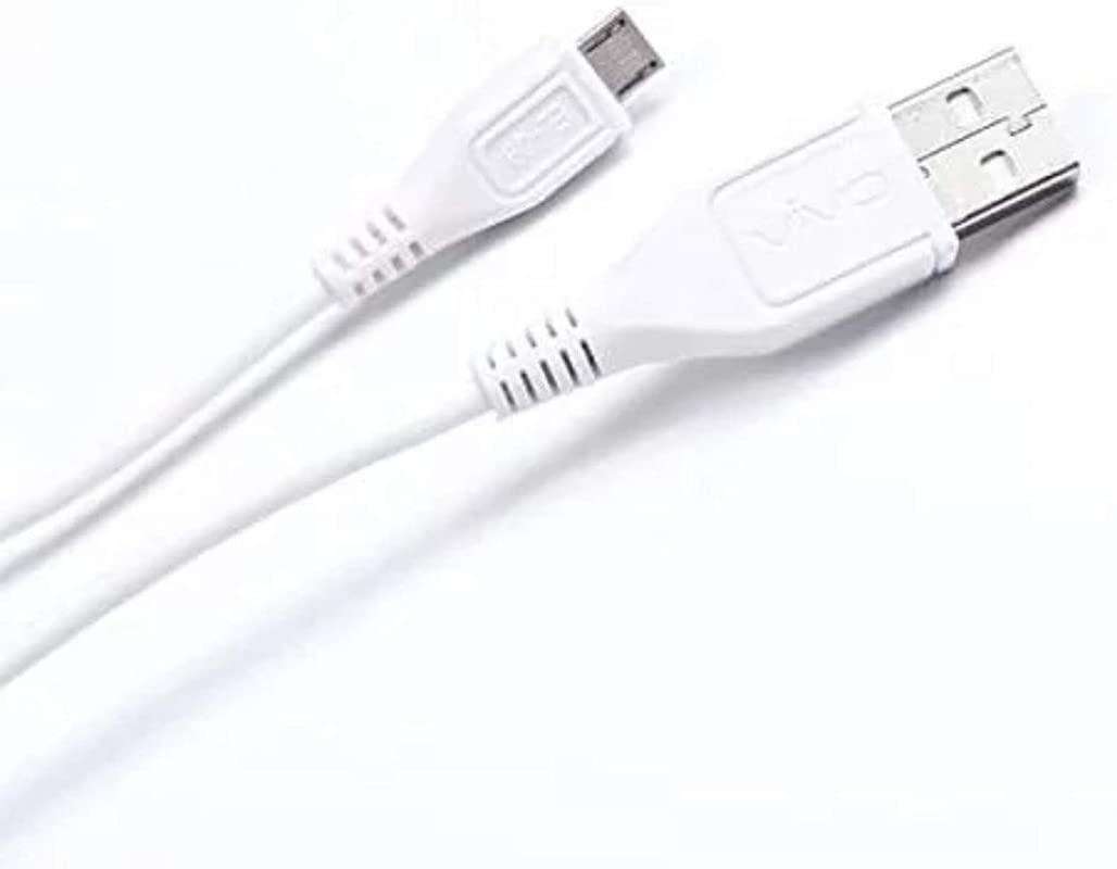 MYVN Fast Charging USB-A to USB 2.0 Micro B Cable (1 Metre) Compatible for All VIVO Phones and Android Phones with Qualcomm Quick Charge 2.0 Technology - Only Cable (White)