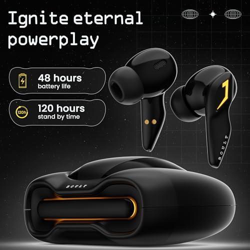 Boult Audio [Just Launched] UFO True Wireless in Ear Earbuds with 48H Playtime, Built-in App Support, 4 Mics Clear Calling, Low Latency Gaming, Made in India Bluetooth 5.3 TWS Ear Buds (Black Gloss) - Triveni World