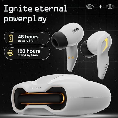 Boult Audio [Just Launched] UFO True Wireless in Ear Earbuds with 48H Playtime, Built-in App Support, 4 Mics Clear Calling, Low Latency Gaming, Made in India Bluetooth 5.3 TWS Ear Buds (White Opal) - Triveni World