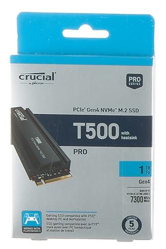 Crucial® T500 1TB PCIe Gen4 NVMe M.2 SSD with heatsink