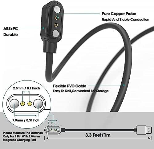 Sounce Smartwatch USB All Type Charging Cable Compatible With boAt, Fire Boltt, Noise, Dizo, beatXP, fast-track, pTron & All 2 Pin Charger Watches (Cable Only)