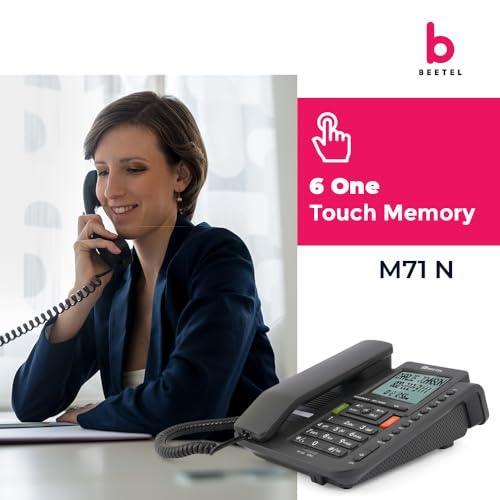 Beetel M71N Caller ID Landline Phone for Home or Office, 16 Digit Display, 2-Way Speaker Phone with adjustable volume, 8 One Touch Memory Buttons, TEC Certified, 30 Incoming Call Memory (Anthracite)