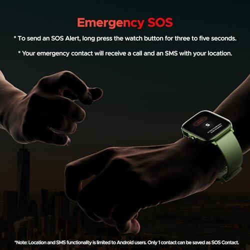 boAt Storm Call 3 w/Turn-by-Turn Navigation, 1.83" (4.6 cm) HD Display, Bluetooth Calling, Crest+ OS, QR Tray, Watch Face Studio, Coins, Emergency SOS Smart Watch for Men & Women(Olive Green)