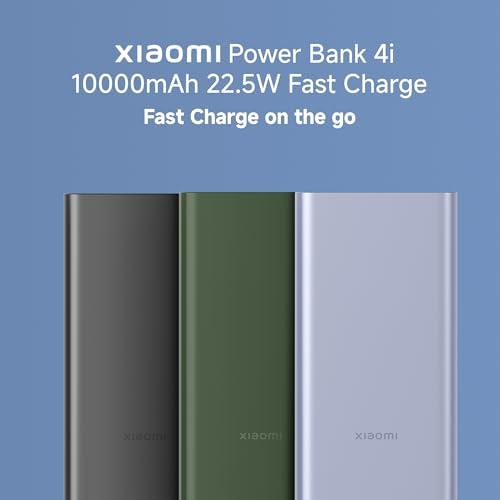 Xiaomi Power Bank 4i 10000mAh 22.5W Fast Charging PD | Power Delivery | QC 3.0|Type C Input & Output |Triple Output Ports|Classic Black|Supports Android and Apple, Tablets, Earbuds, Watches etc