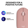 Logitech Pebble Mouse 2 M350s Slim Bluetooth Wireless Mouse, Portable, Lightweight, Customisable Button, Quiet Clicks, Easy-Switch for Windows, macOS, iPadOS, Android, Chrome OS - Tonal Rose