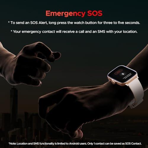 boAt Storm Call 3 w/Turn-by-Turn Navigation, 1.83" (4.6 cm) HD Display, Bluetooth Calling, Crest+ OS, QR Tray, Watch Face Studio, Coins, Emergency SOS Smart Watch for Men & Women(Cherry Blossom)