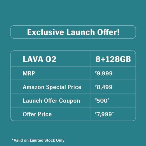 Lava O2 (Royal Gold, 8GB RAM, UFS 2.2 128GB Storage) |AG Glass Back|T616 Octacore Processor|18W Fast Charging|6.5 inch 90Hz Punch Hole Display|50MP AI Dual Camera|Upto 16GB Expandable RAM - Triveni World